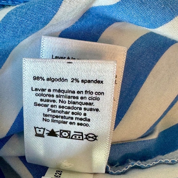 Vineyard Vines Oversized Button Down Shirt Blue White Stripe Long Sleeve Top 10 - Picture 8 of 14